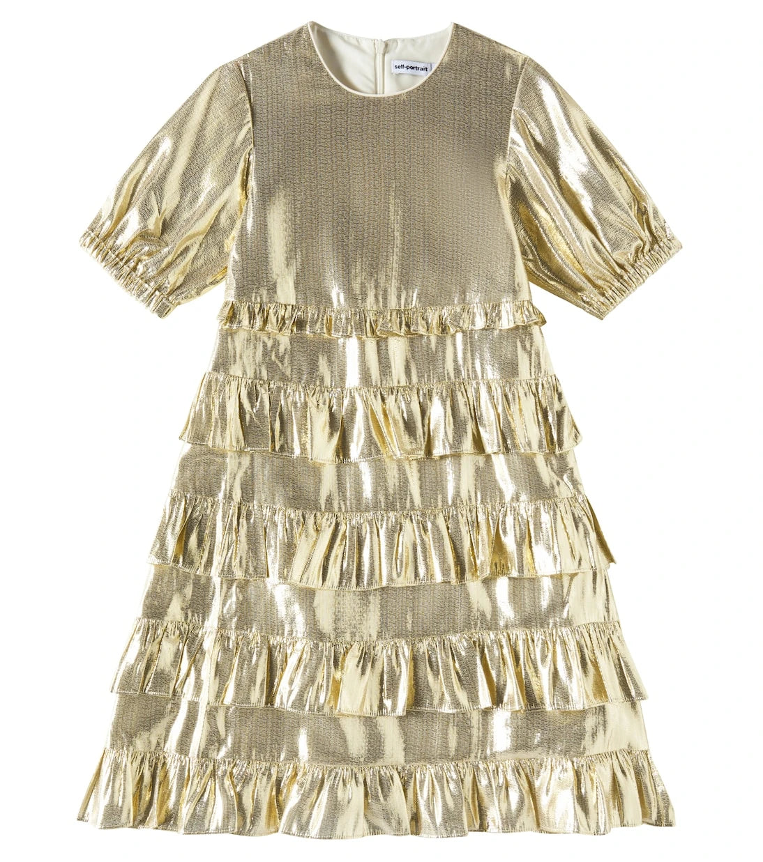 Self-Portrait Kids - Lamé ruffled dress