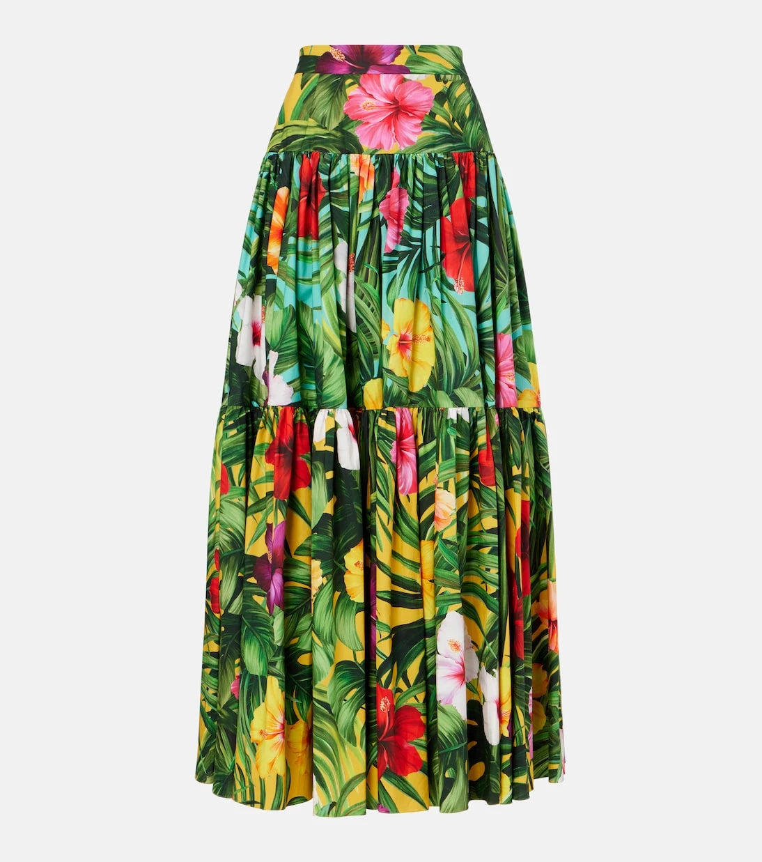 Dolce&Gabbana - Floral tiered cotton maxi skirt