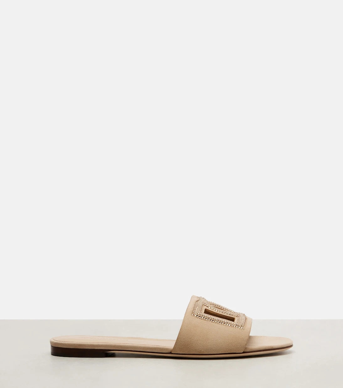 Dolce&Gabbana - DG crystal-embellished suede slides