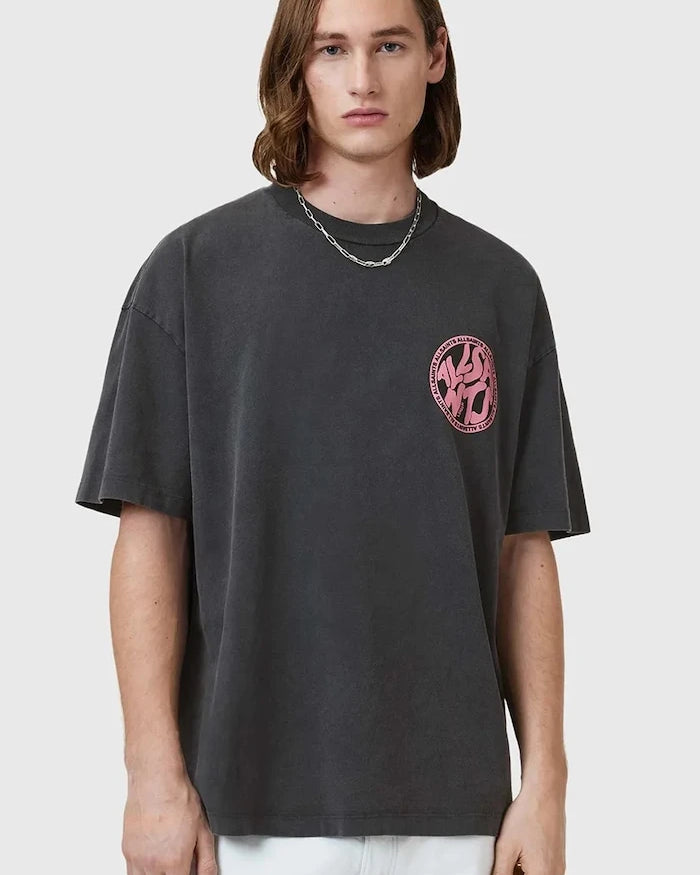 Памучна тениска AllSaints DISTORTION