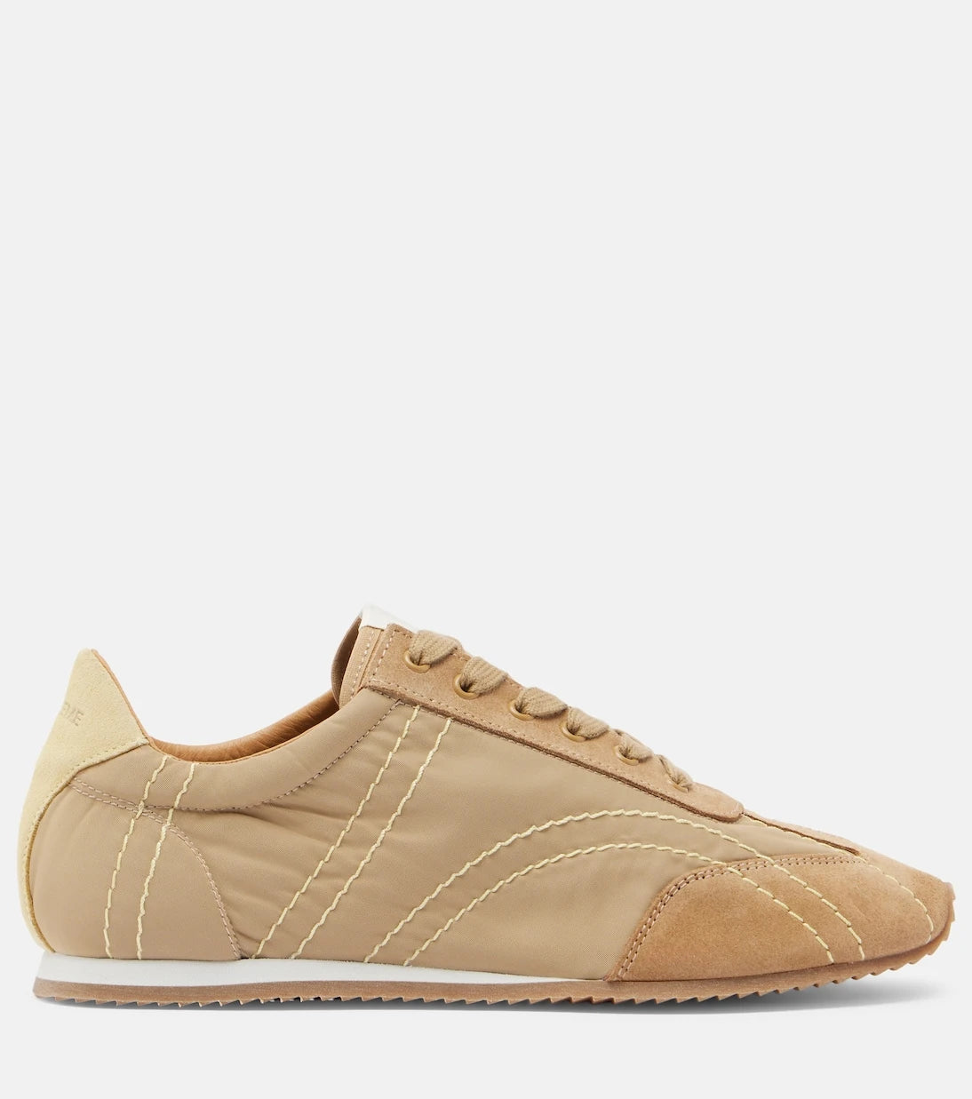 Toteme - Flex suede-trimmed sneakers