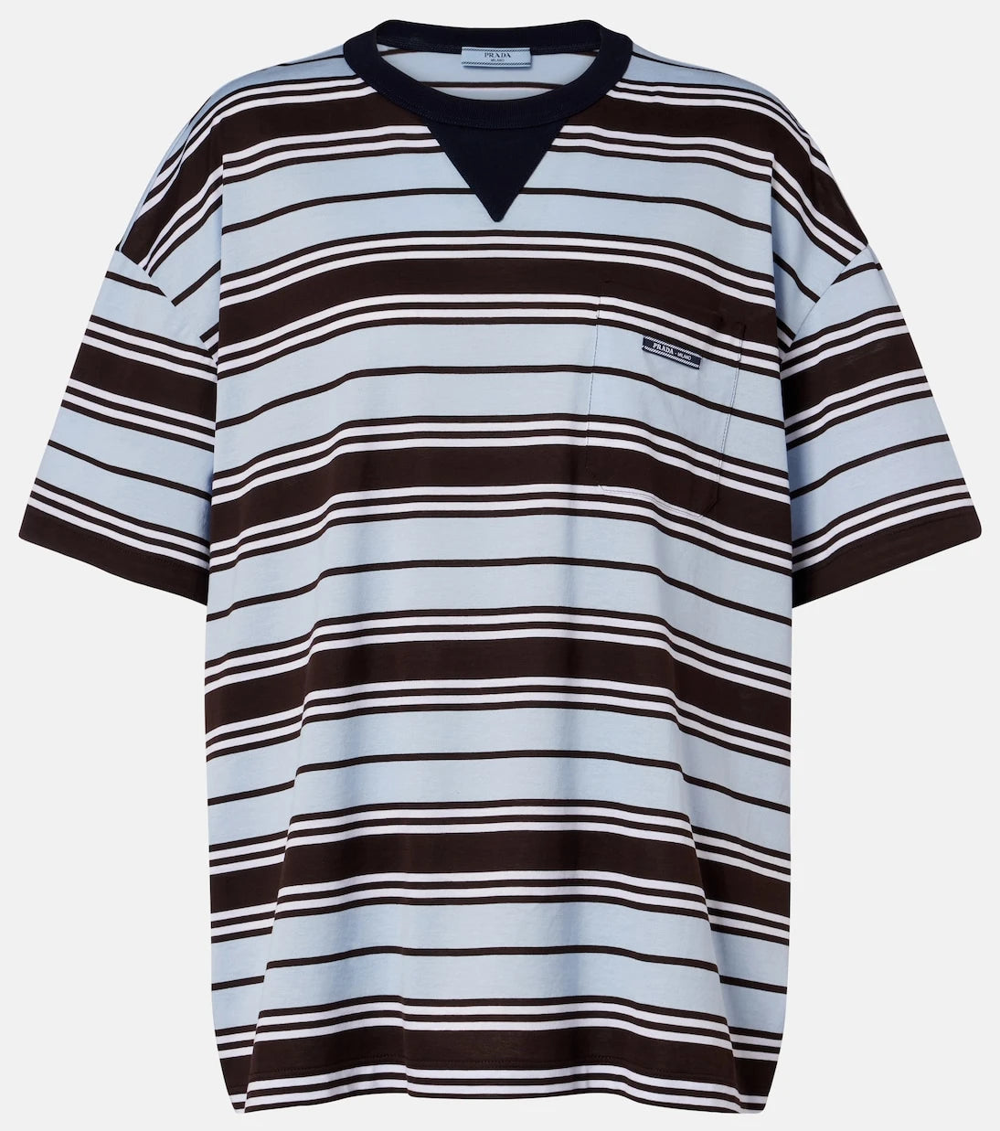 Prada - Striped cotton lisle T-shirt