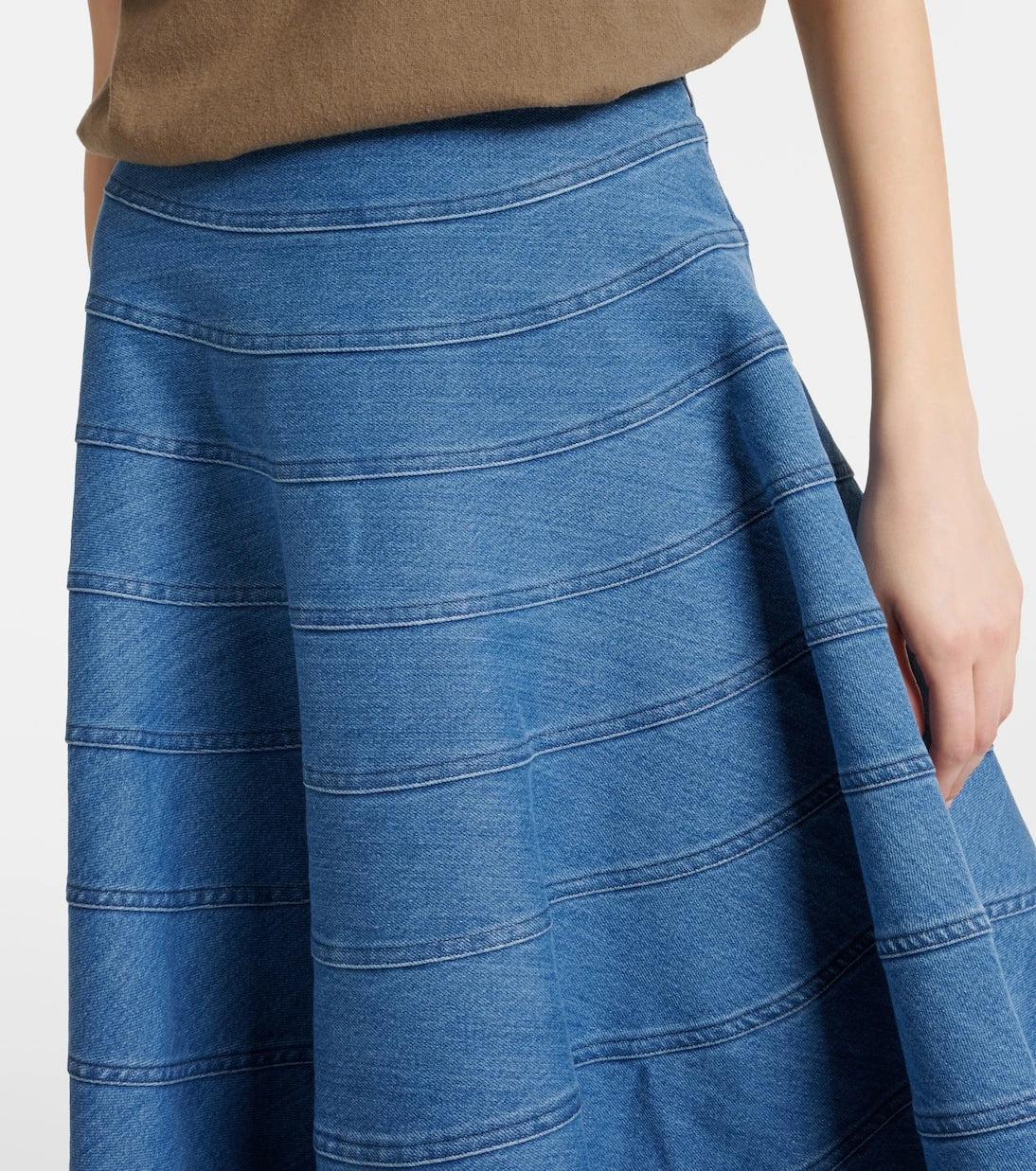 Altuzarra - Grace paneled denim midi skirt