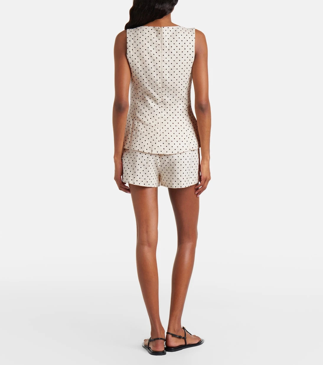 Faithfull - Lila polka-dot linen shorts