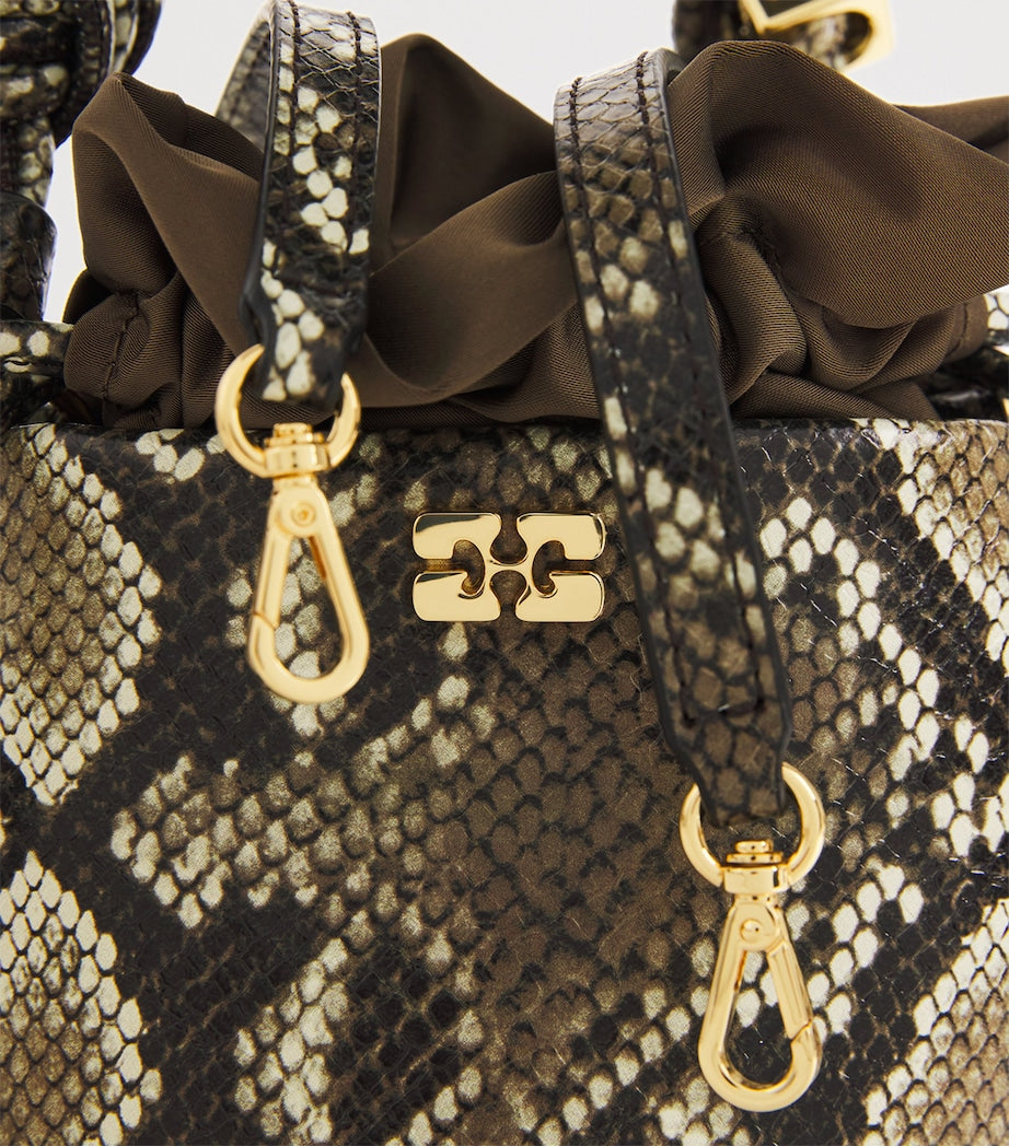 GANNI Multi Mini Snakeskin Bou Bucket Bag