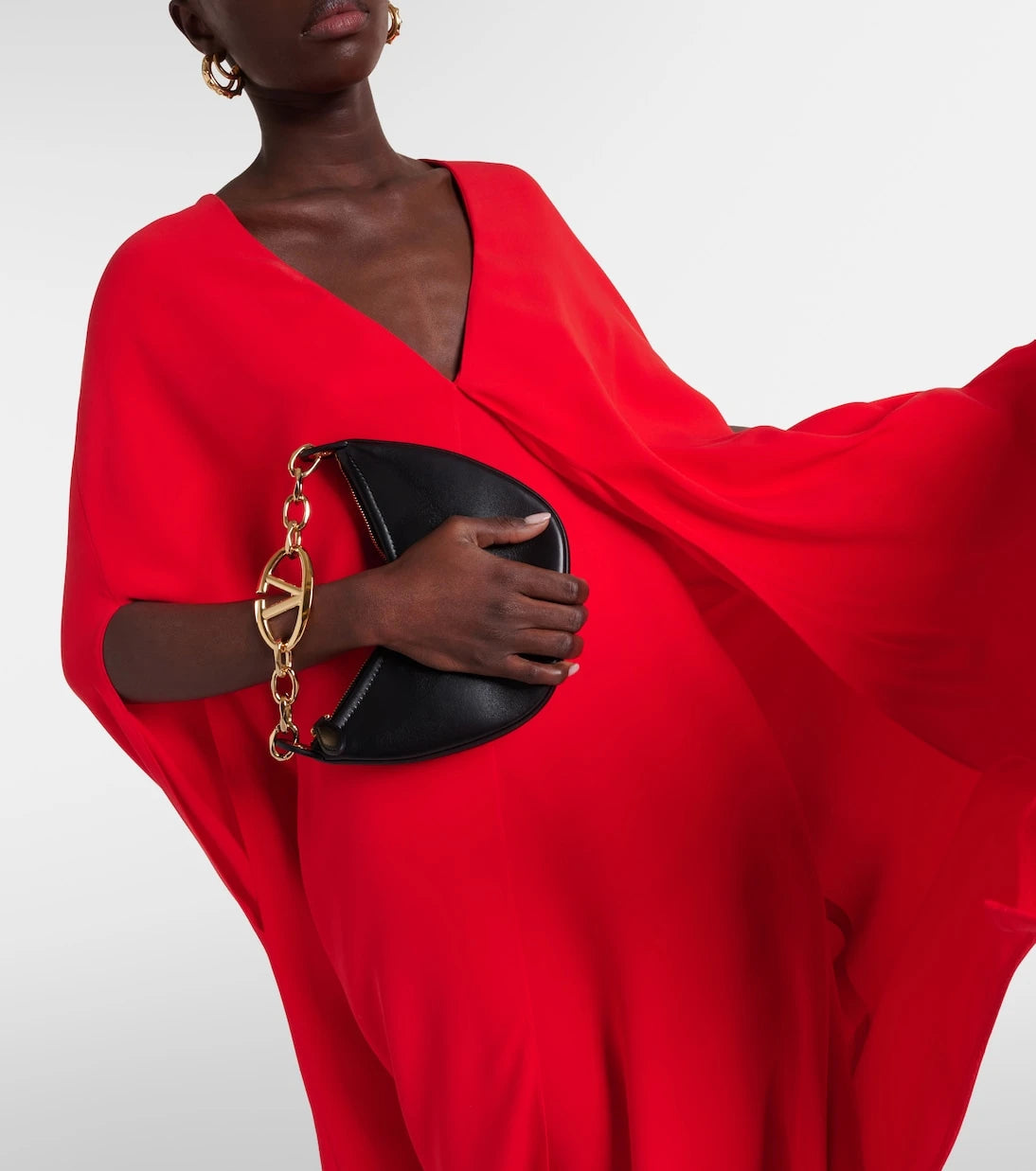 Valentino - Caped silk gown