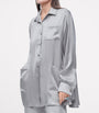 LOEWE Grey EXCLUSIVE Silk Satin Belted Silver Capsule Pyjama Blouse
