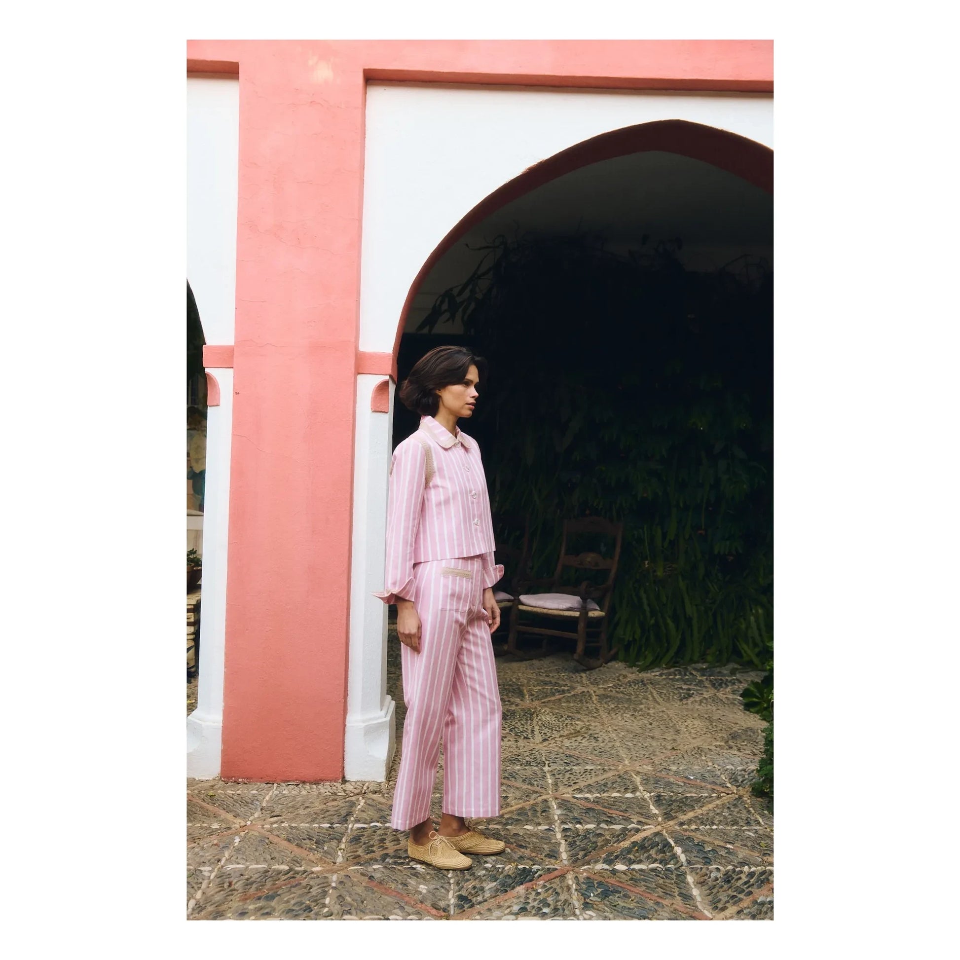 Maria de la Orden - Clover Cotton Stripes Jacket | Pink