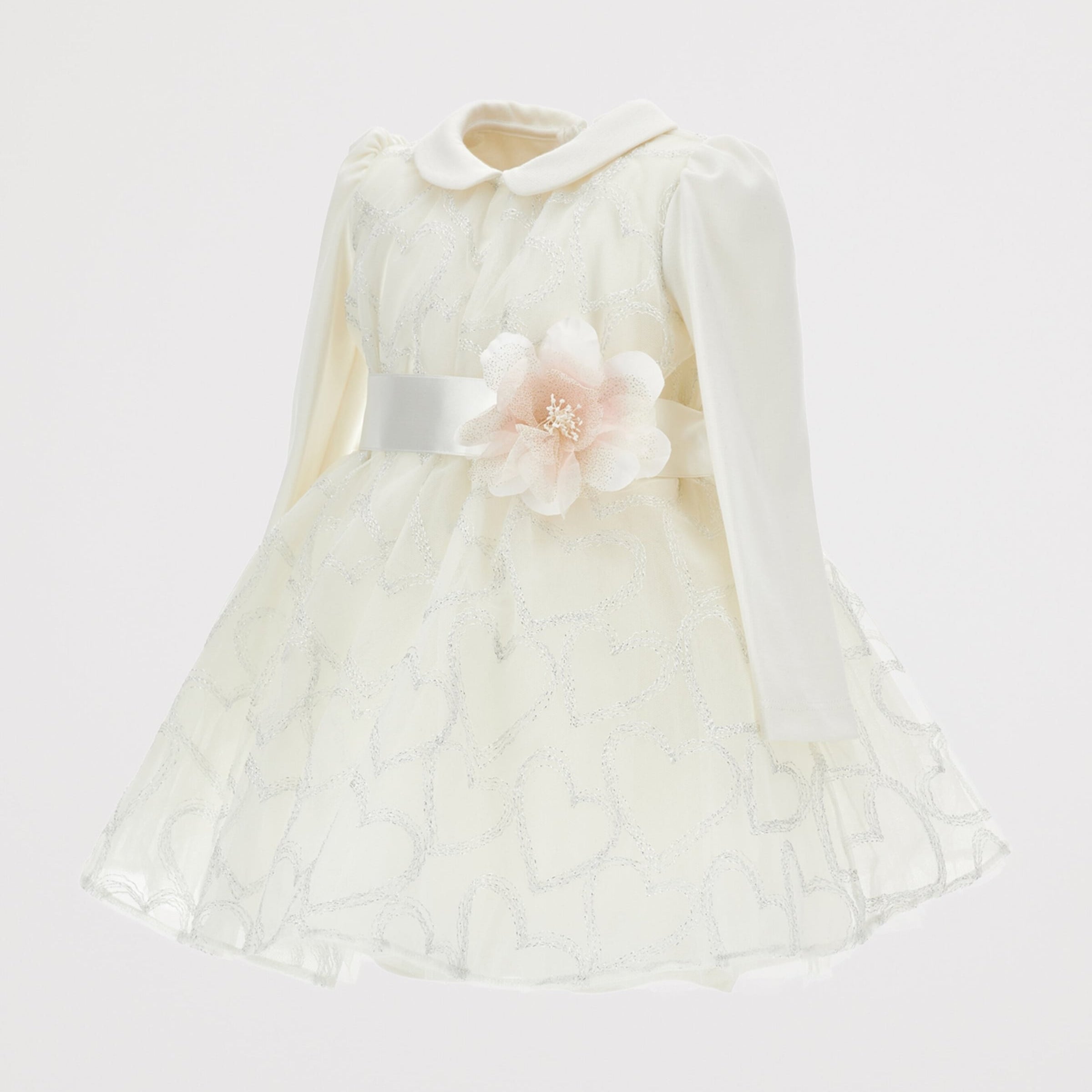 Tulle Glitter-Heart Appliqué Dress (3-36 Months)