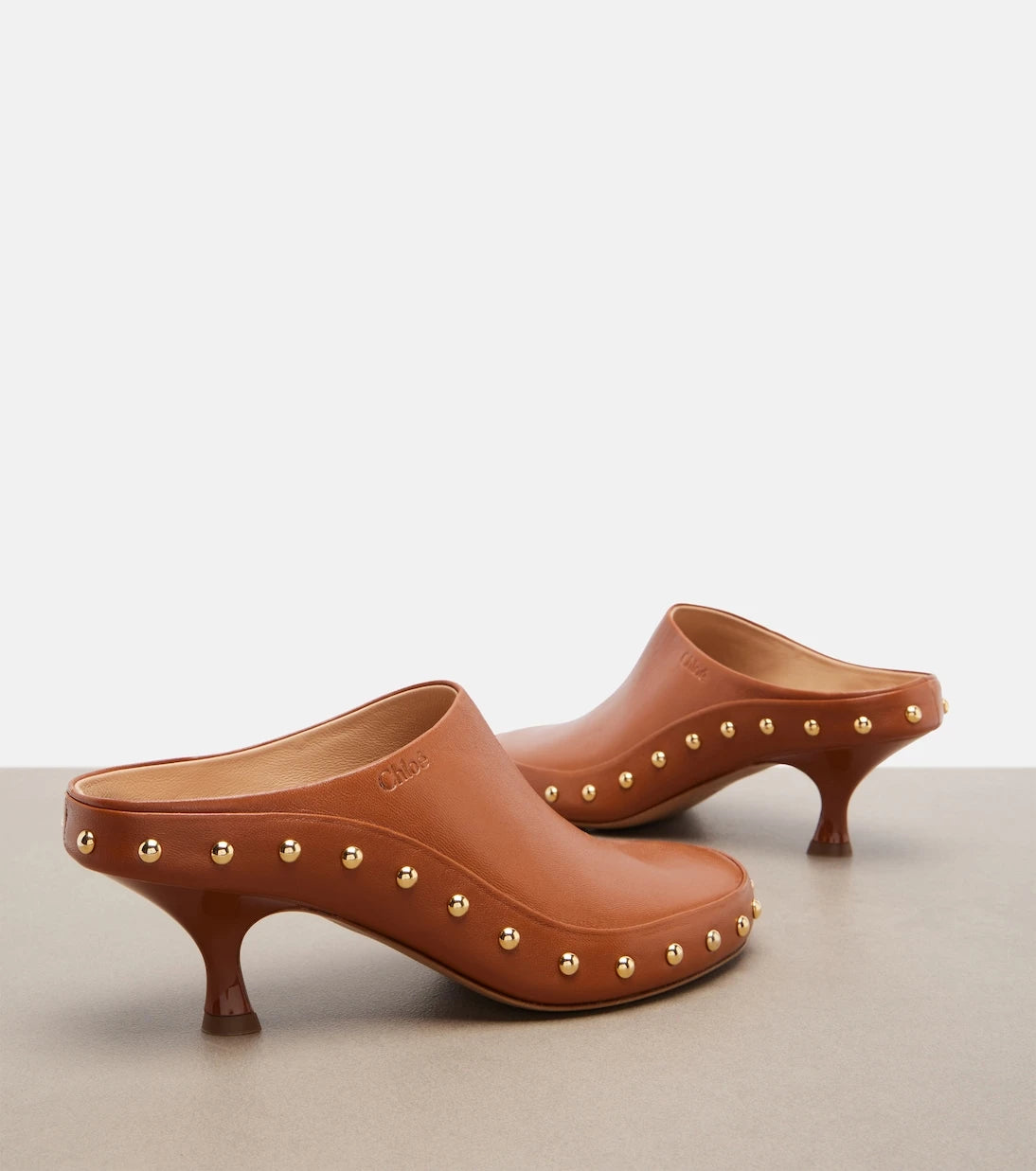 Chloé - Studded leather clogs