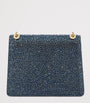 Small Crystal-Embellished Suede Serpenti Forever Day-to-Night Shoulder Bag BLUE MEDIUM