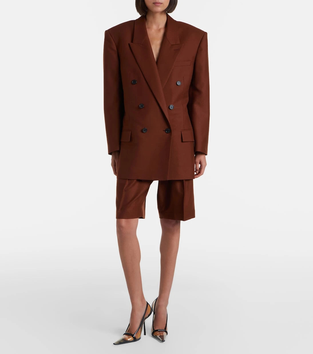 Saint Laurent - Pleated cashmere Bermuda shorts