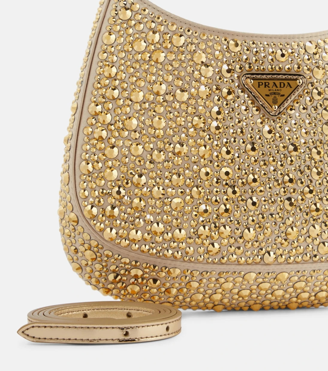 Prada - حقيبة كتف كليو من الساتان المطرّز