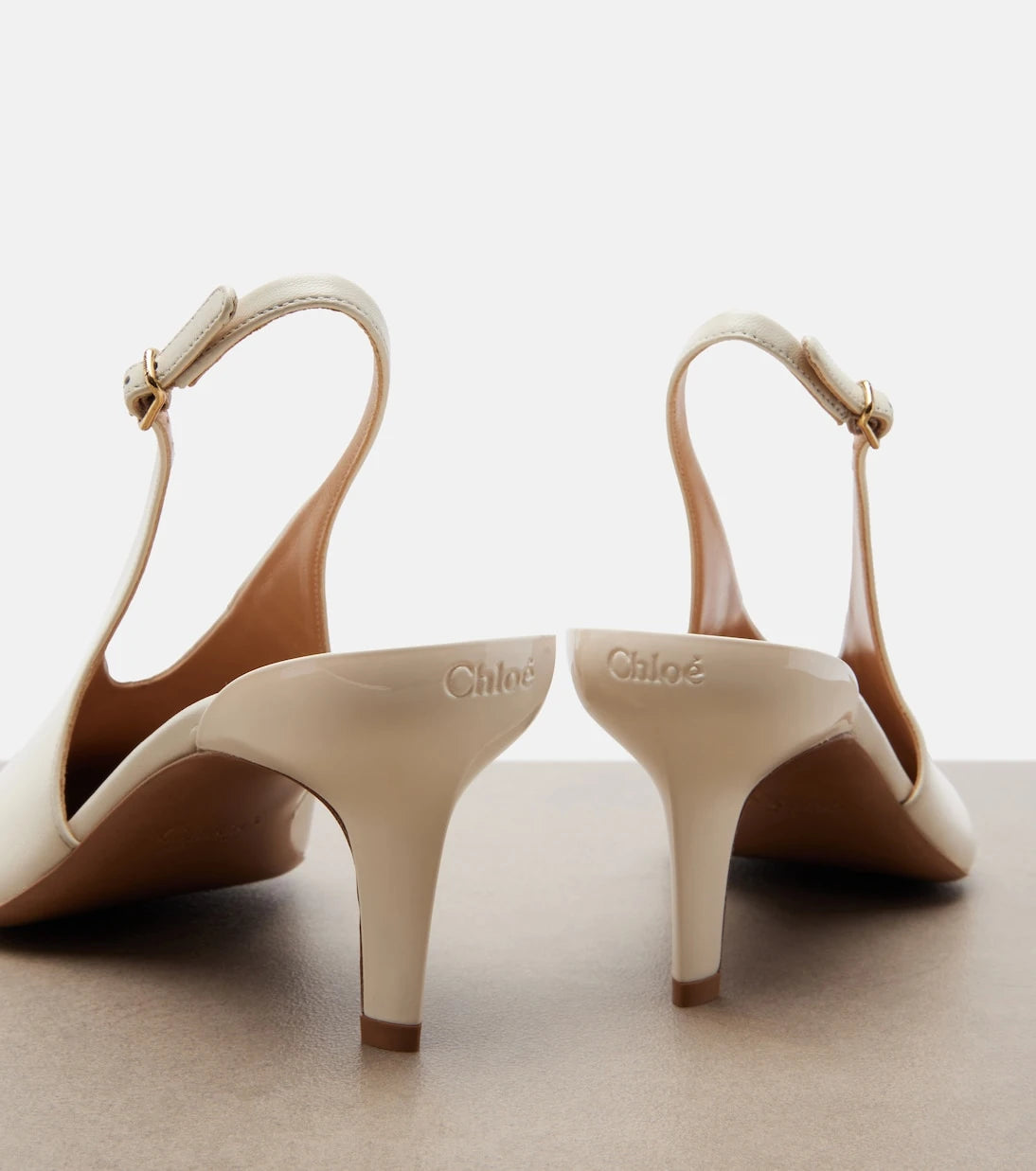 Chloé - Leather slingback pumps