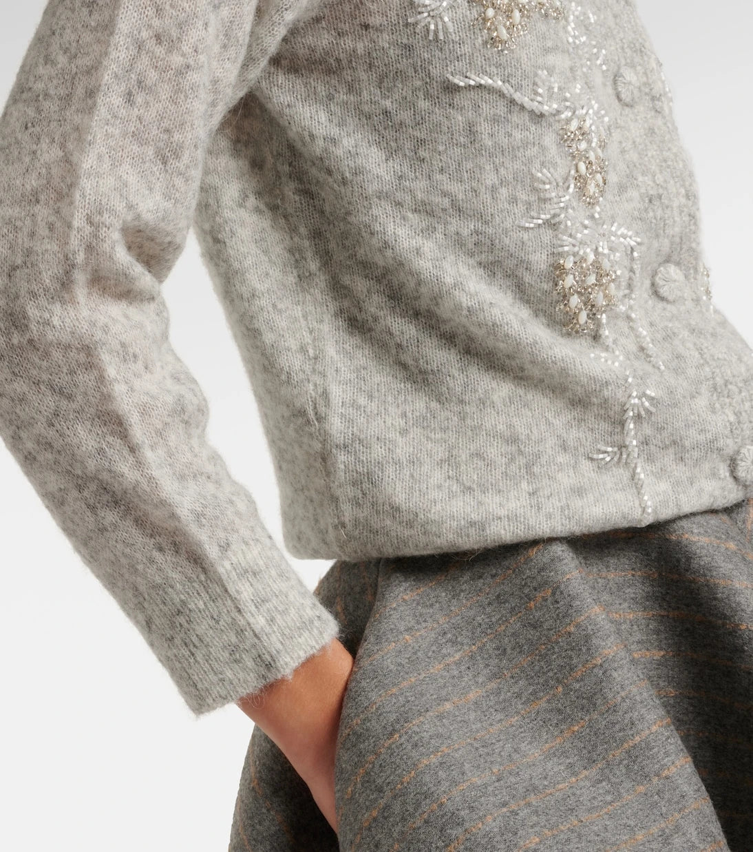 Jacques Wei - Beaded alpaca and wool-blend cardigan