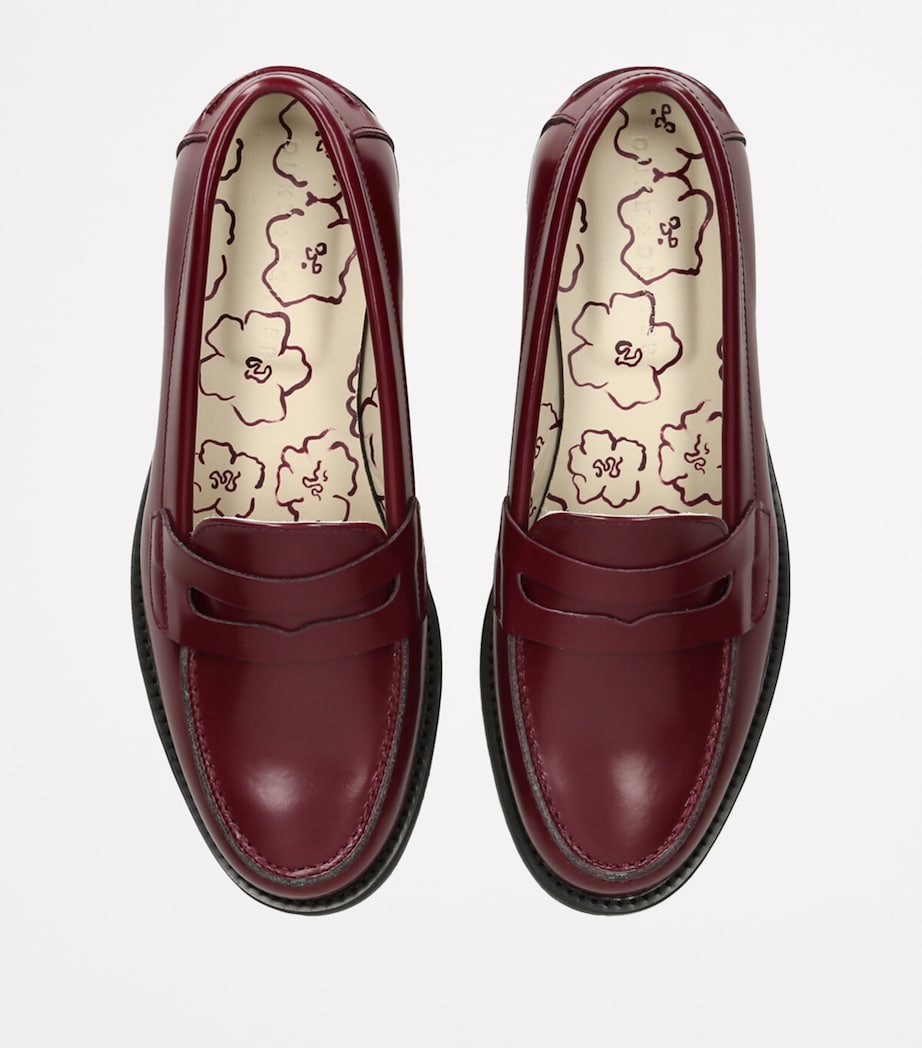 DUKE & DEXTER Burgundy Leather Wilde Penny Loafers