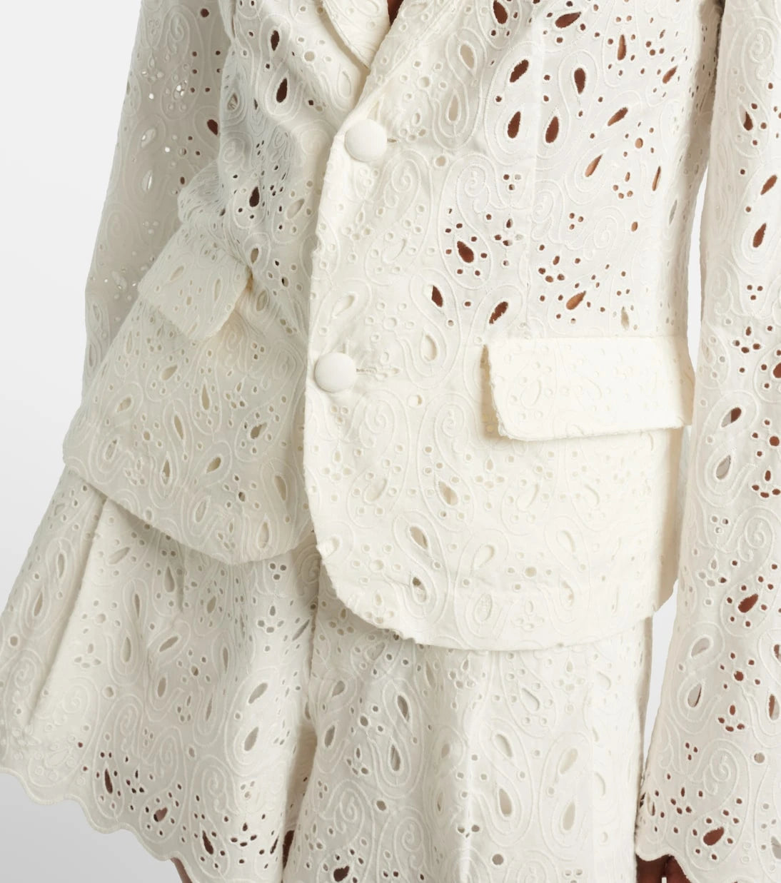 Frame - Paisley broderie anglaise cotton blazer