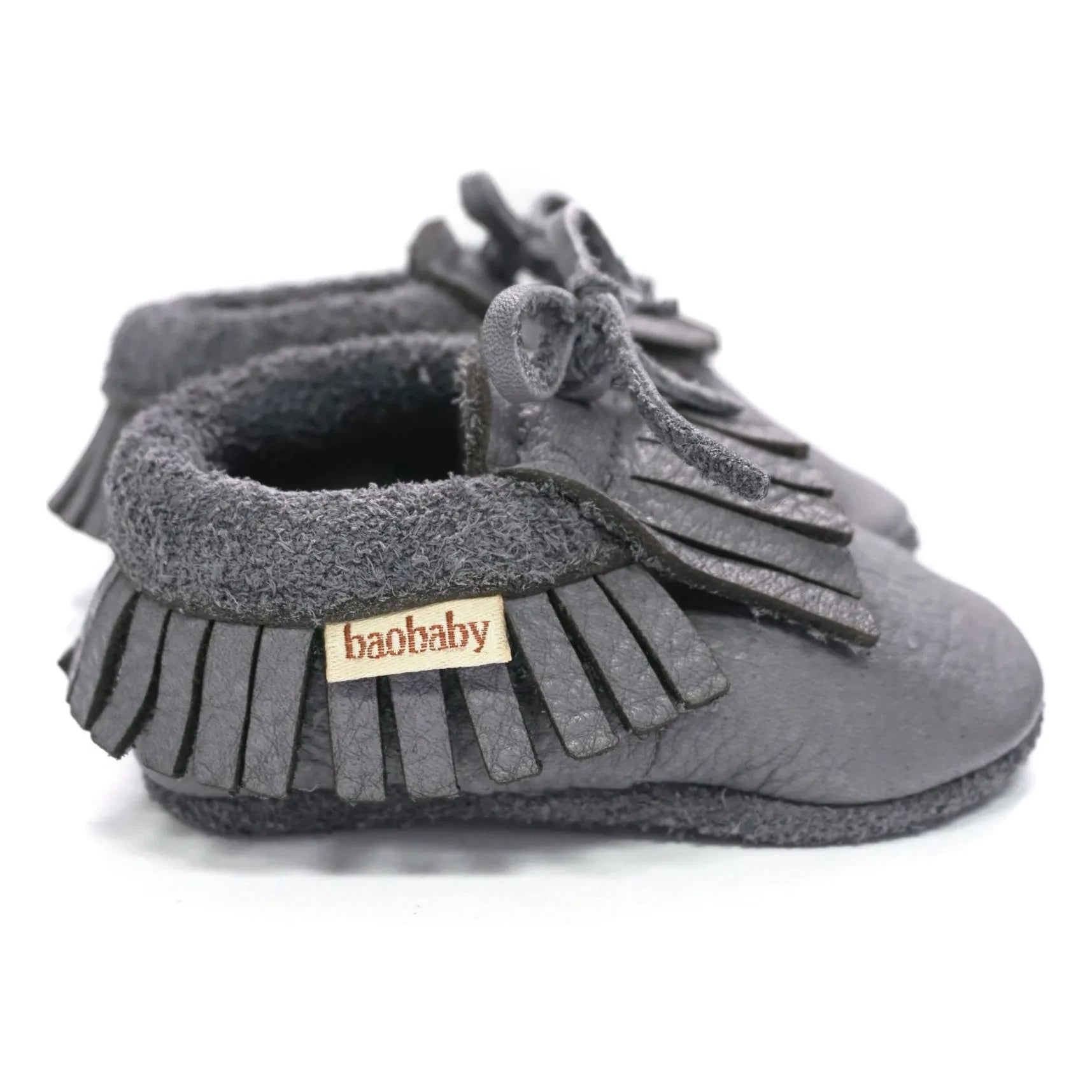Baobaby - Fringed slippers | Grey