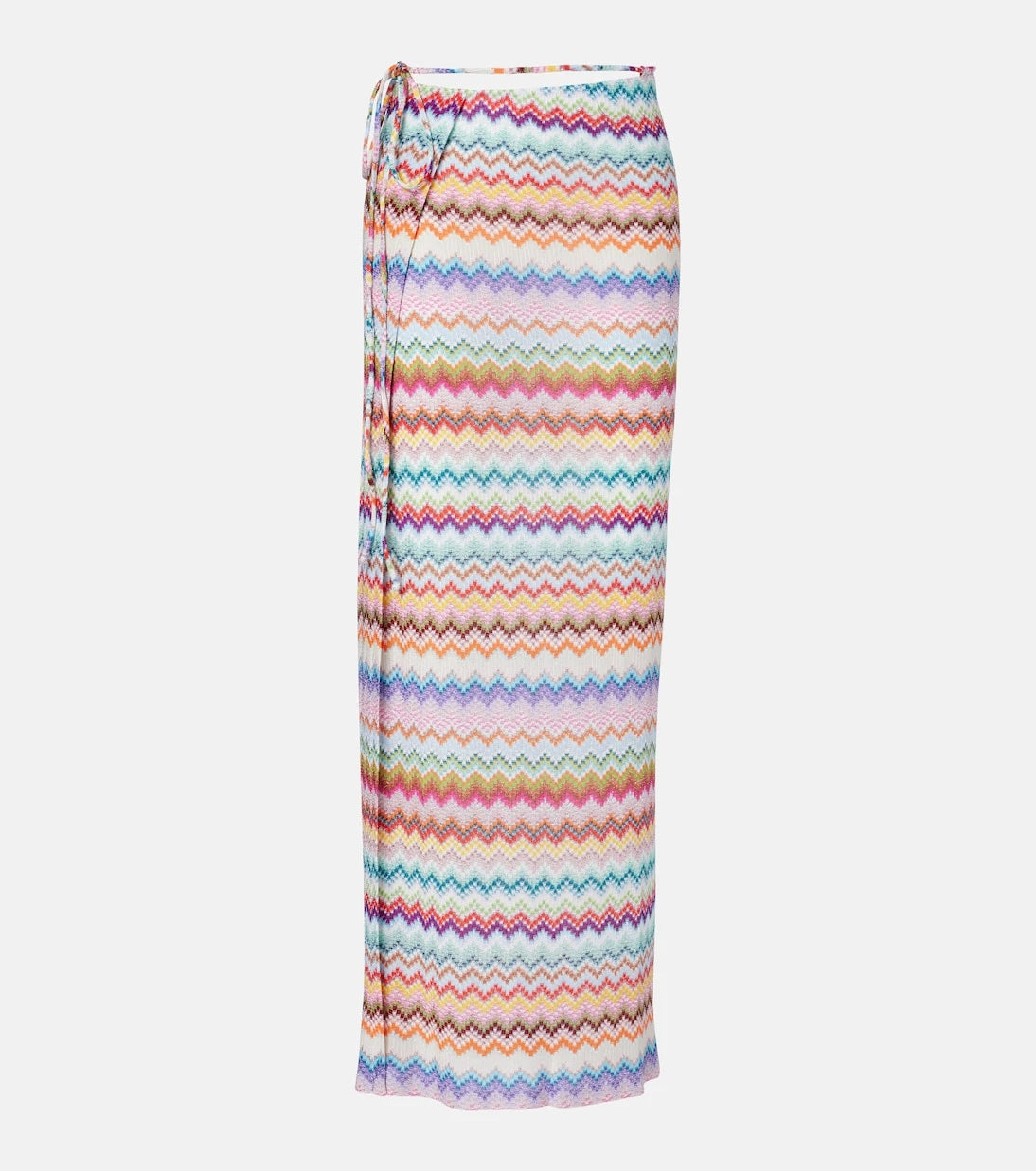 Missoni - تنورة بنمط متعرج لامعة ملفوفة