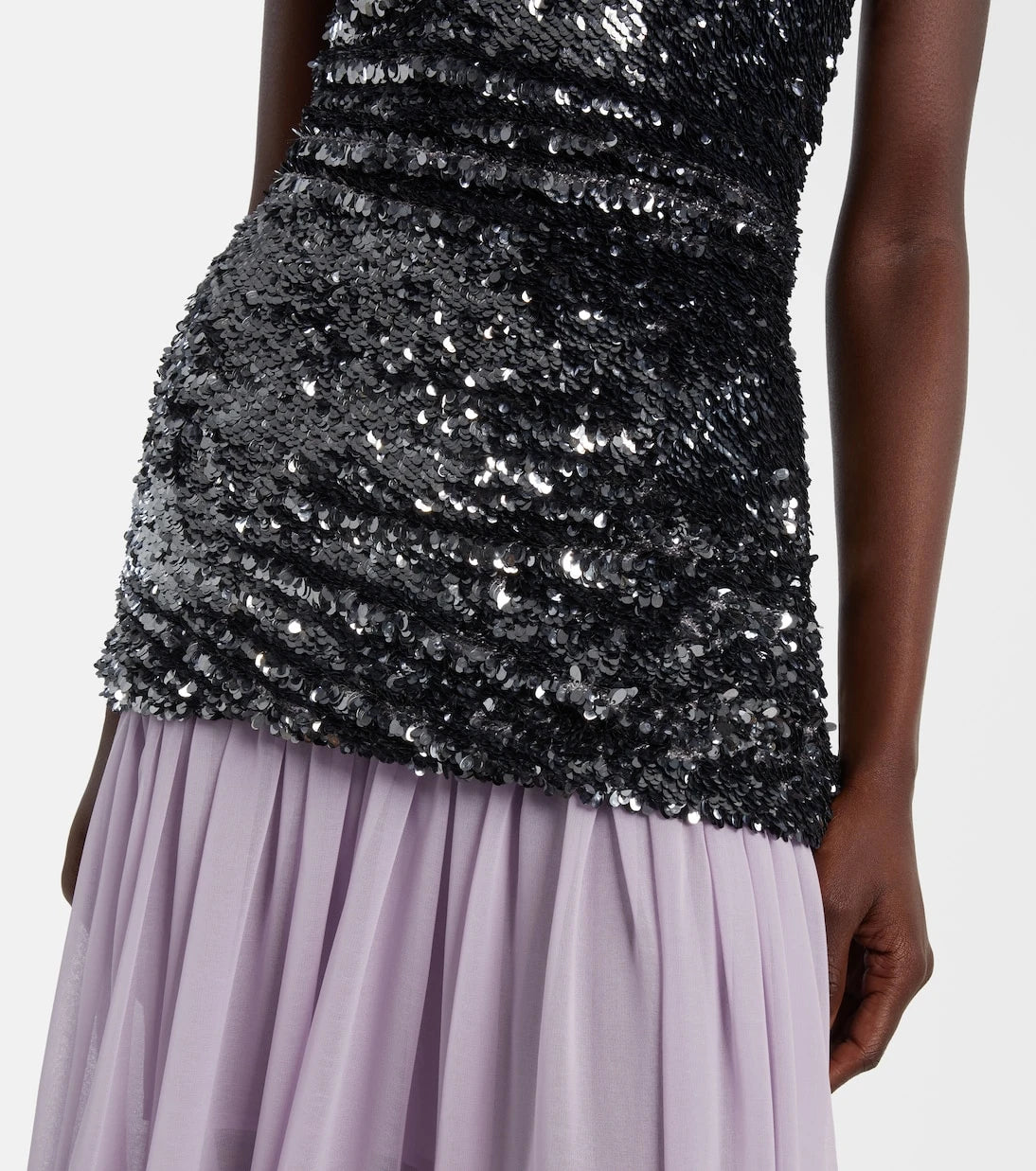 Jacques Wei - Sequined paneled maxi dress
