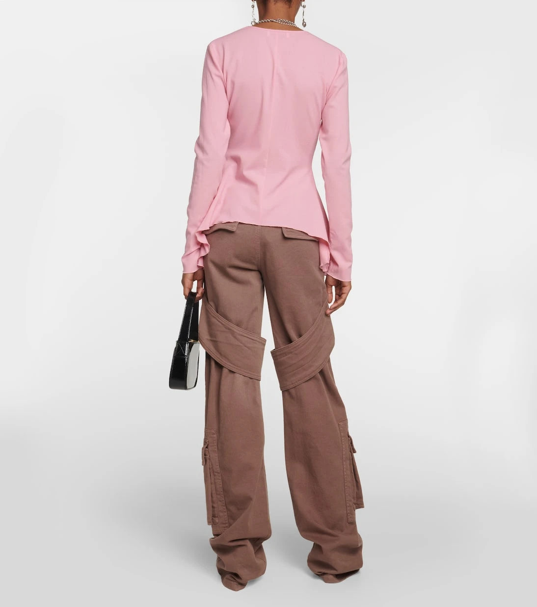 Blumarine - Ruffled tie-front wool-blend blouse