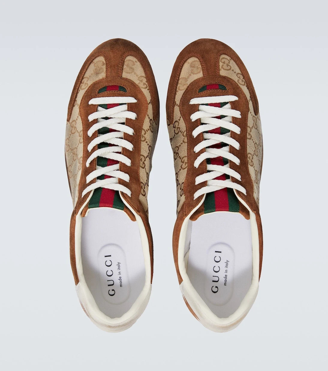 Gucci - حذاء سنيكرز غوتشي شيفت GG قنباش وجلد سويدي