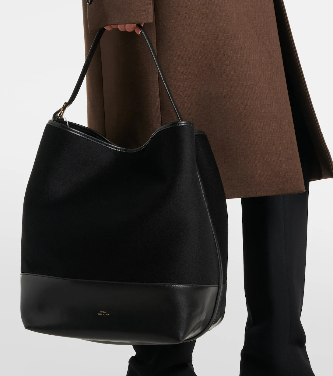 Toteme - Leather-trimmed doublé tote bag
