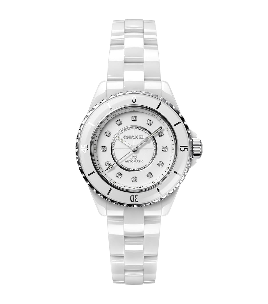 CHANEL Ceramic, Steel and Diamond J12 Calibre 12.2 Watch 33mm