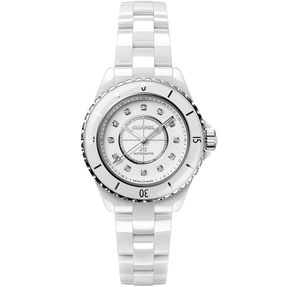CHANEL Ceramic, Steel and Diamond J12 Calibre 12.2 Watch 33mm