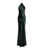 Green Satin Halterneck Dress