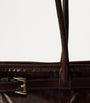 Prada Brown Large Leather Buckle Tote Bag