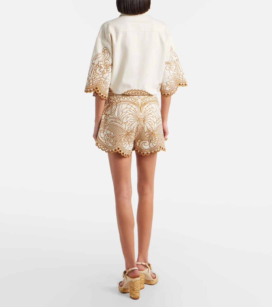 Zimmermann - Como embroidered cotton shorts