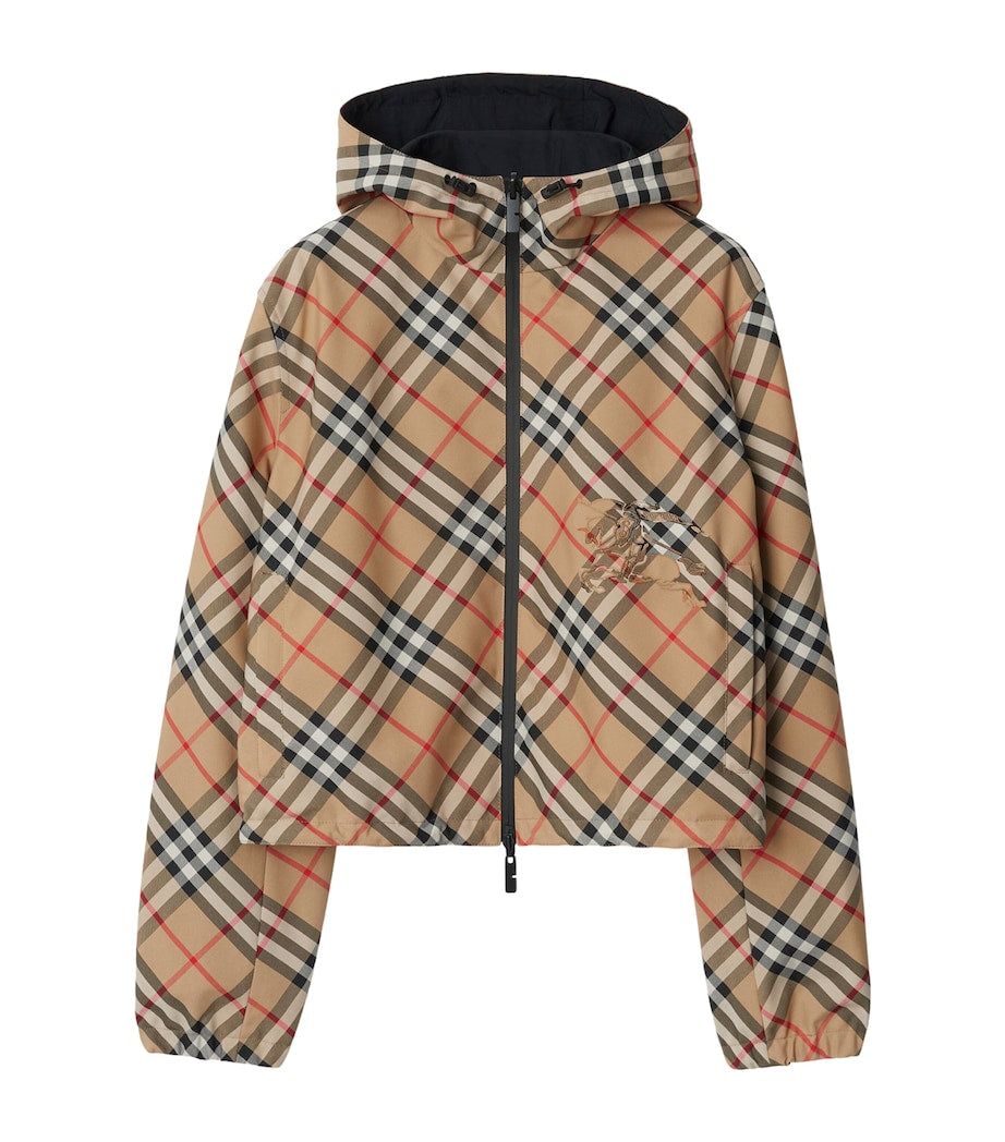 Burberry Yellow Check Cropped Reversible Jacket