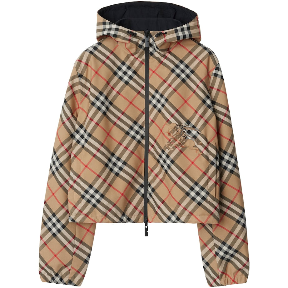 Burberry Yellow Check Cropped Reversible Jacket