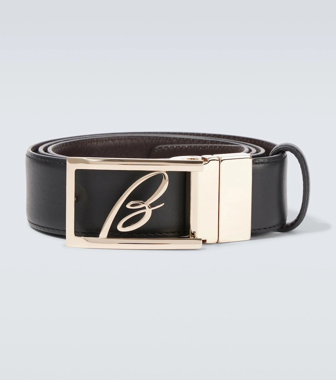 Brioni - Logo leather belt