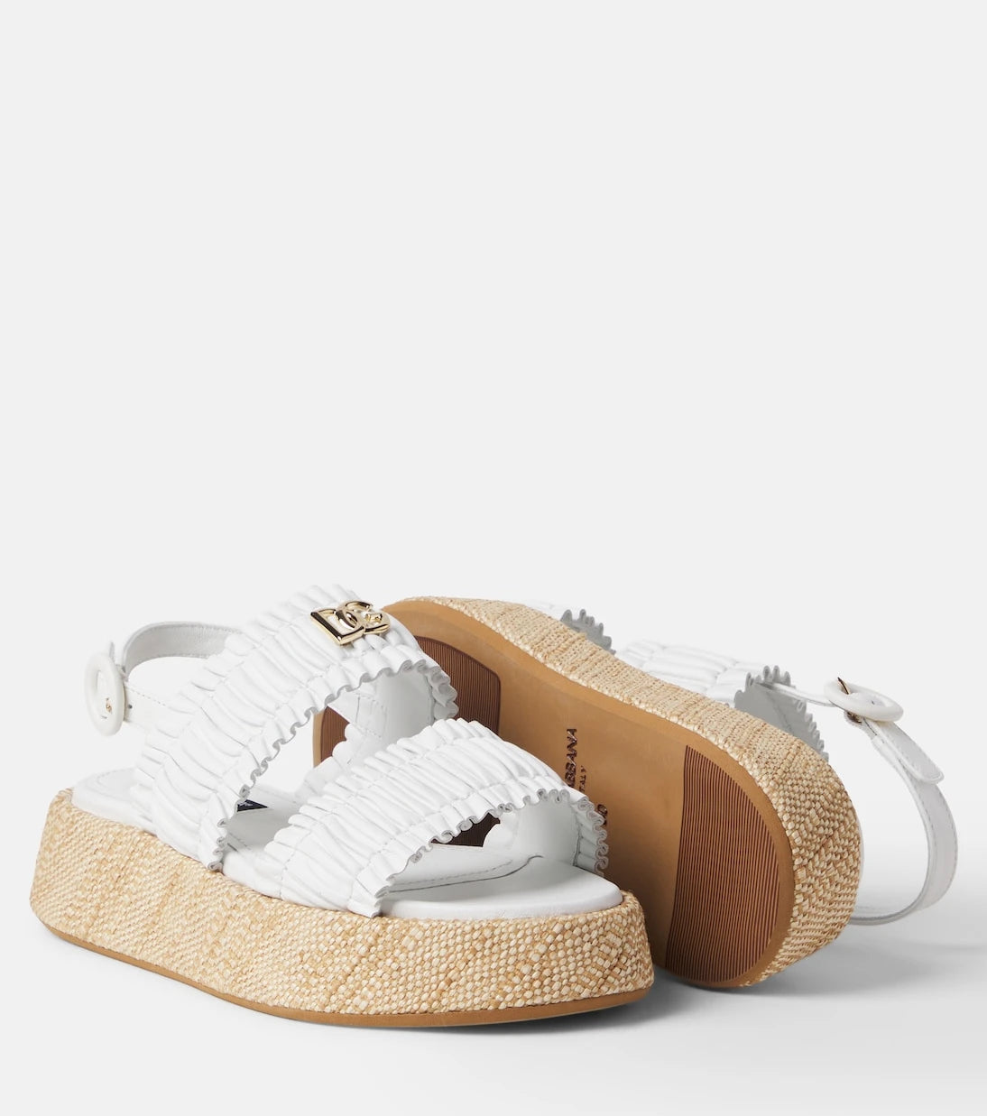 Dolce&Gabbana Kids - صنادل جلدية مزمومة DG