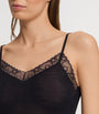 Black Woolen Lace Spaghetti Top
