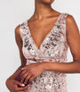 Rose Gold Sequinned V-Neck Gown