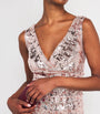 Rose Gold Sequinned V-Neck Gown
