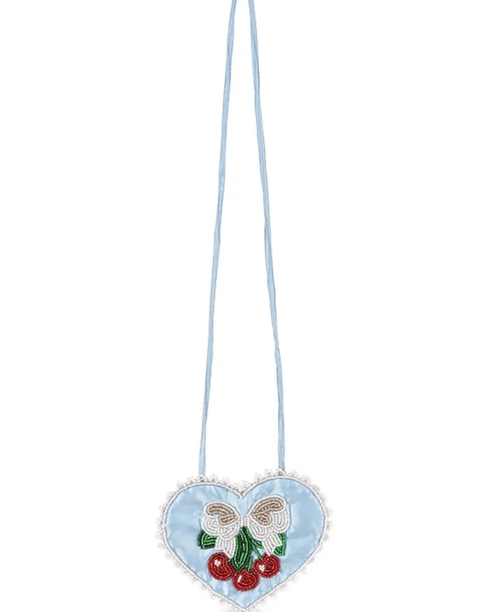 Konges Sløjd çocuklar için crossbody çanta BEADED HEART MINI PURSE