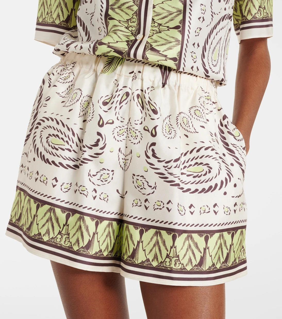 Tory Burch - Printed silk shorts