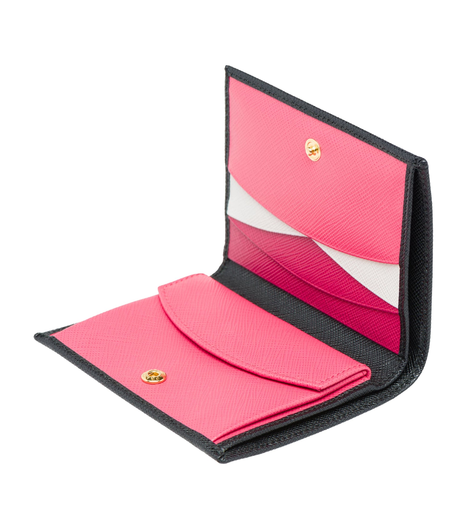 Prada Black Small Saffiano Leather Bifold Wallet