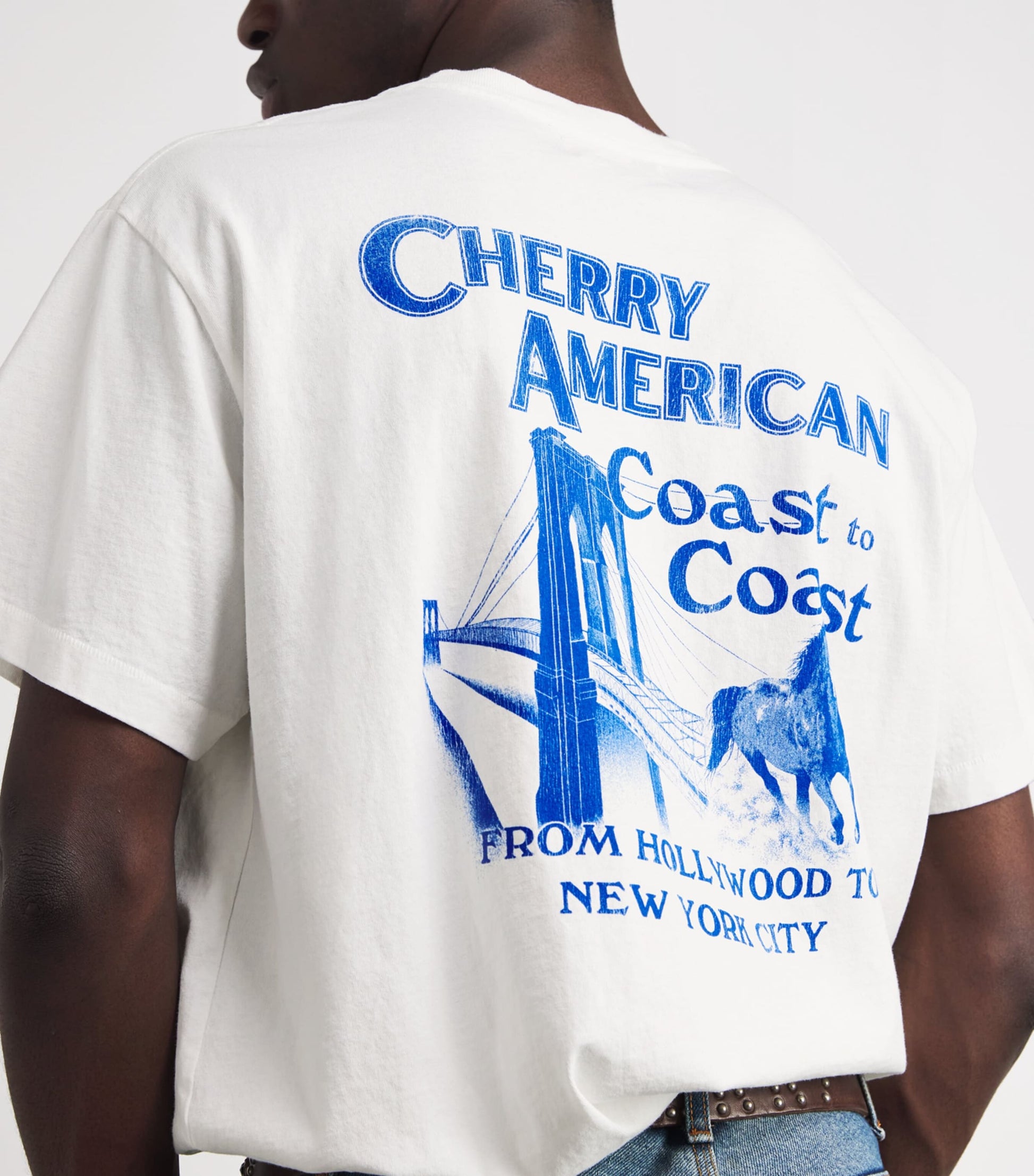 Cherry Los Angeles Cotton Logo Print Coast to Coast T-Shirt