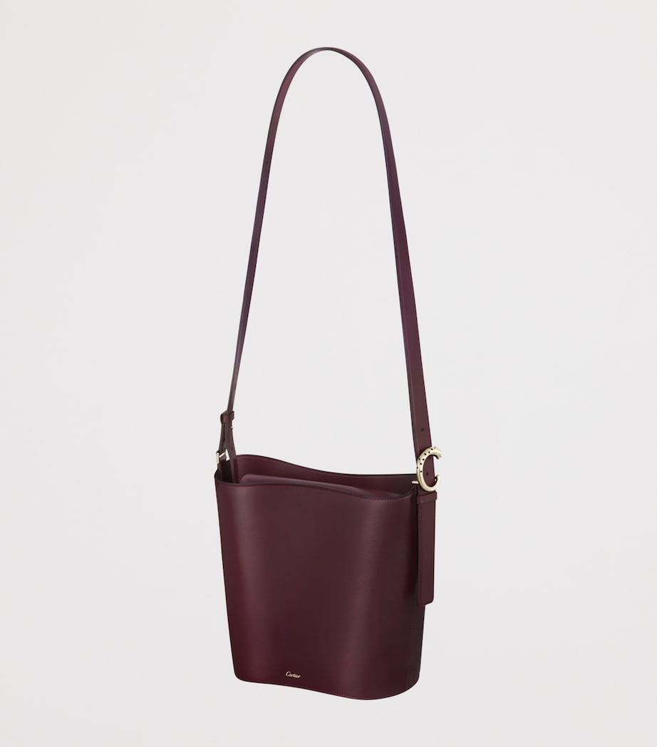 Cartier Burgundy Small Leather Panthère C de Cartier Bucket Bag