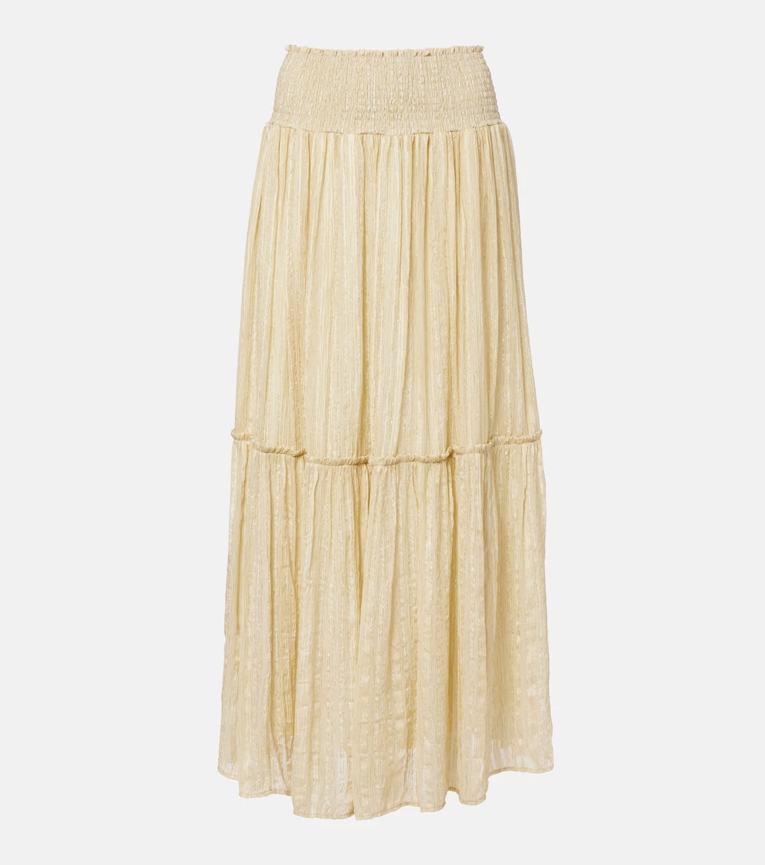 Xu Zhi - Gathered striped silk-blend maxi skirt