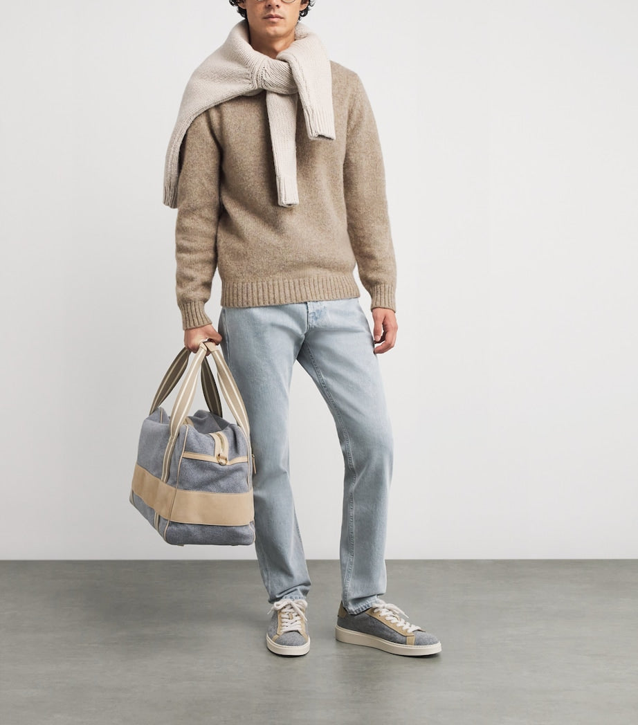 Eleventy Grey Wool Crew-Neck Sweater