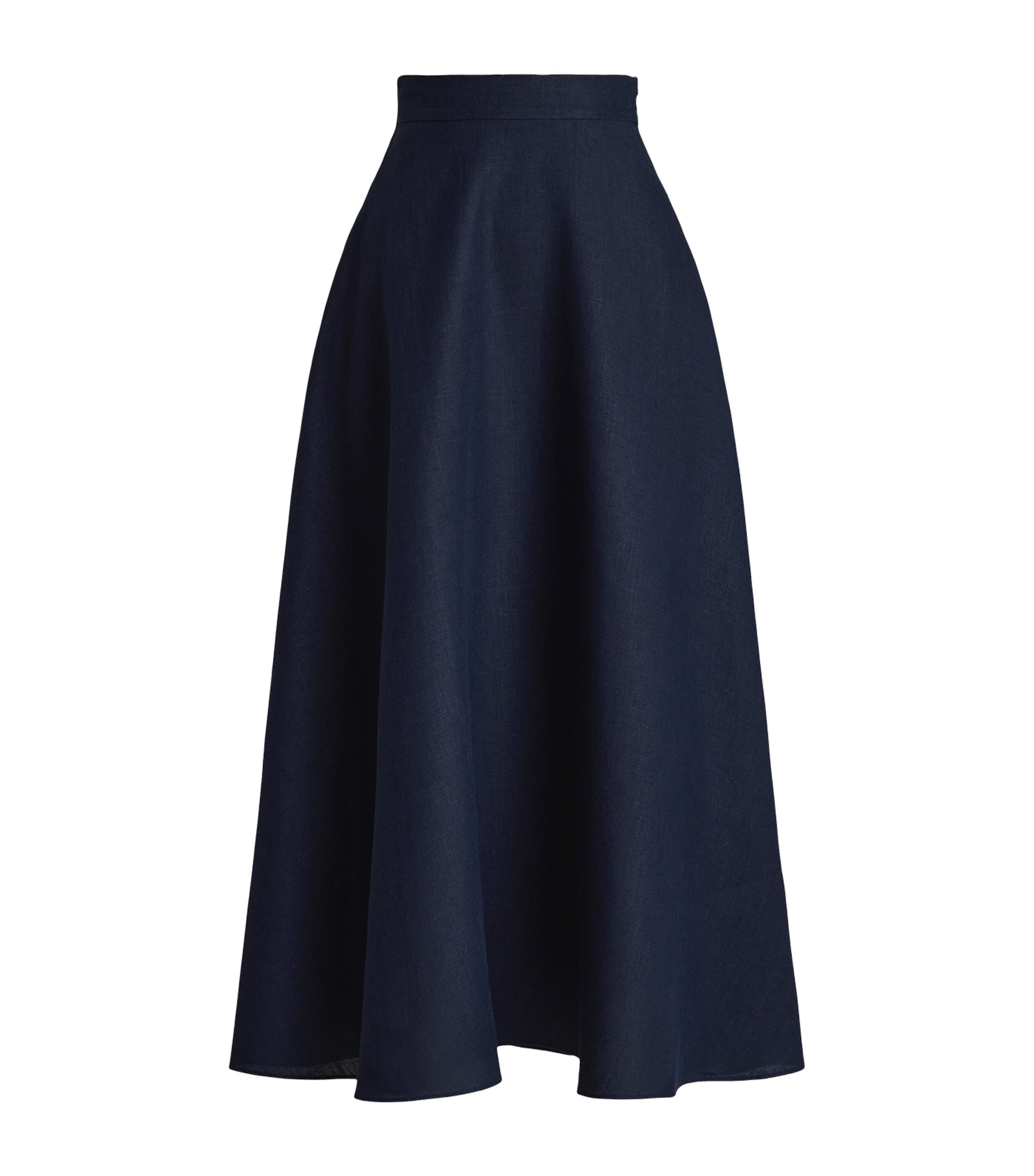 Navy Linen Erica Midi Skirt