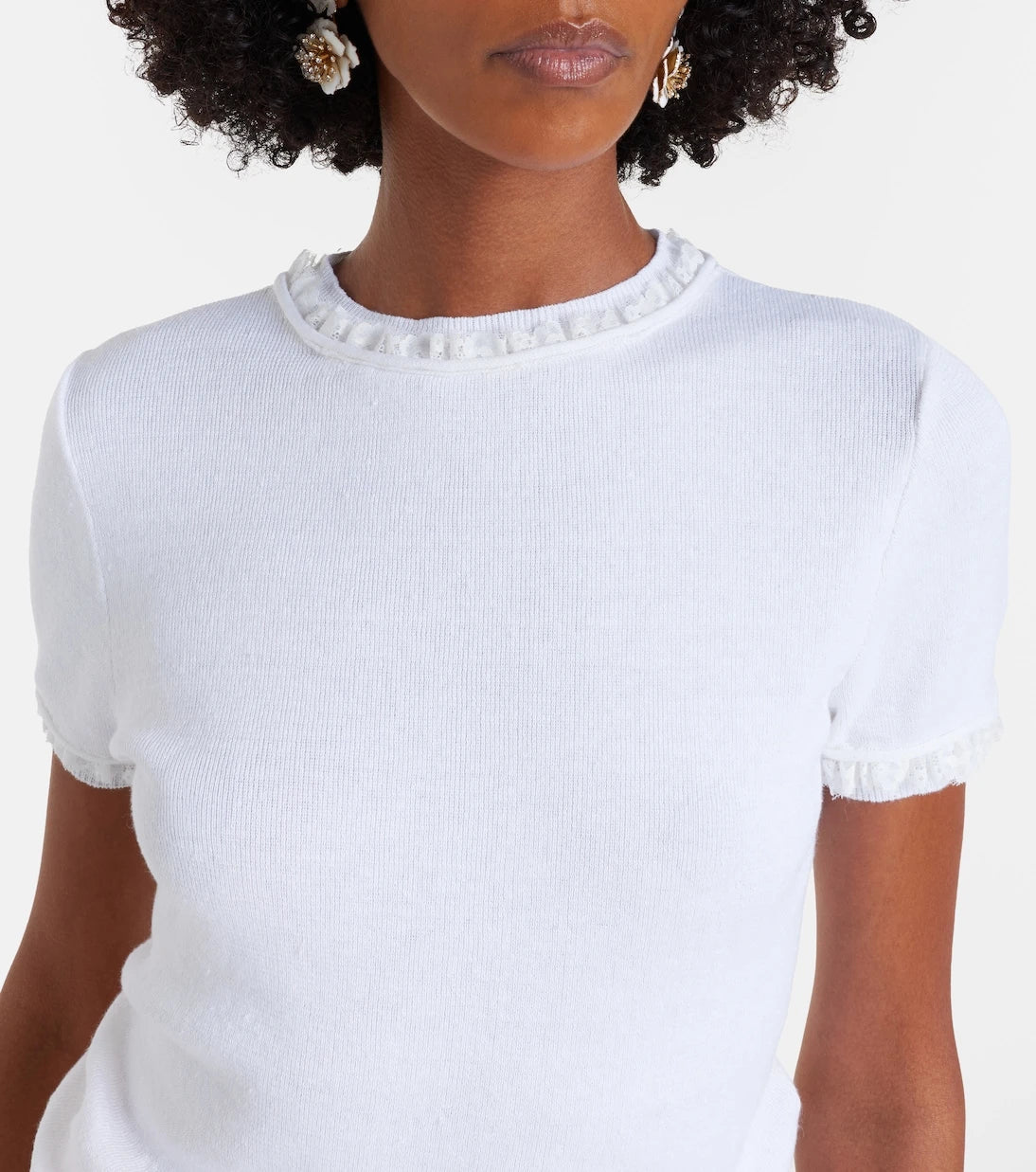 Shushu/Tong - Lace-trimmed linen top