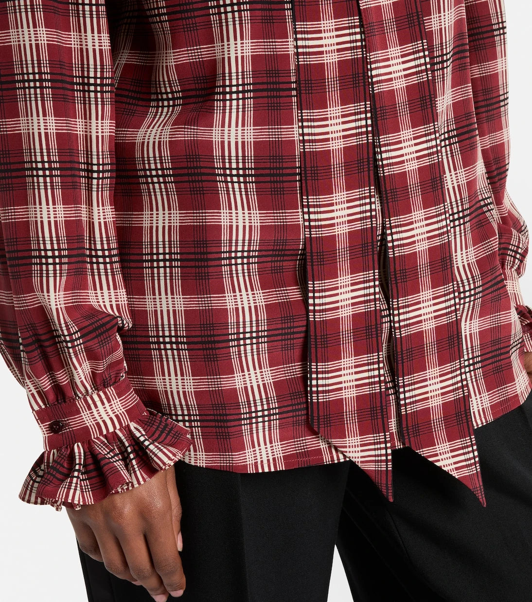 Saint Laurent - Checked silk blouse