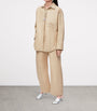LOEWE Beige EXCLUSIVE Lambskin Wide-Leg Silver Capsule Barrel Trousers